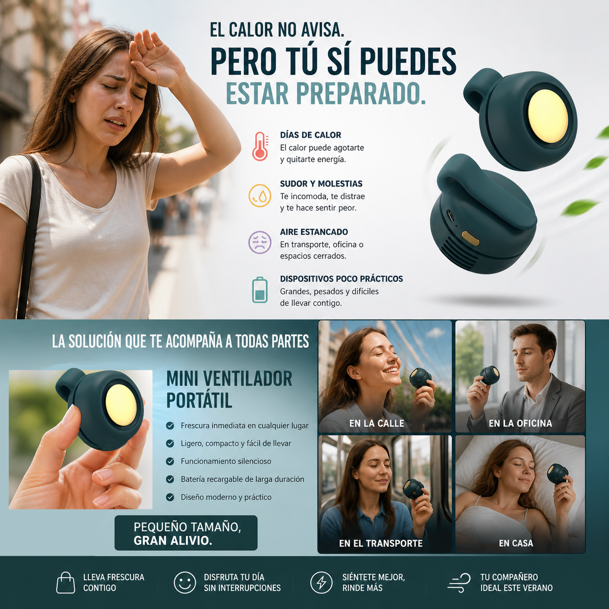 Mini Ventilador Portatil con Clip